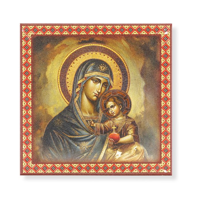 20cm x 20cm Byzantine Madonna &amp; Child Printed Ceramic Tile Boxed 