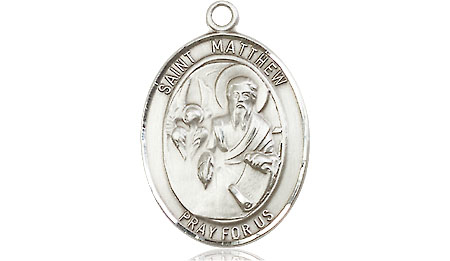 Sterling Silver Saint Matthew the Apostle Medal - With Box