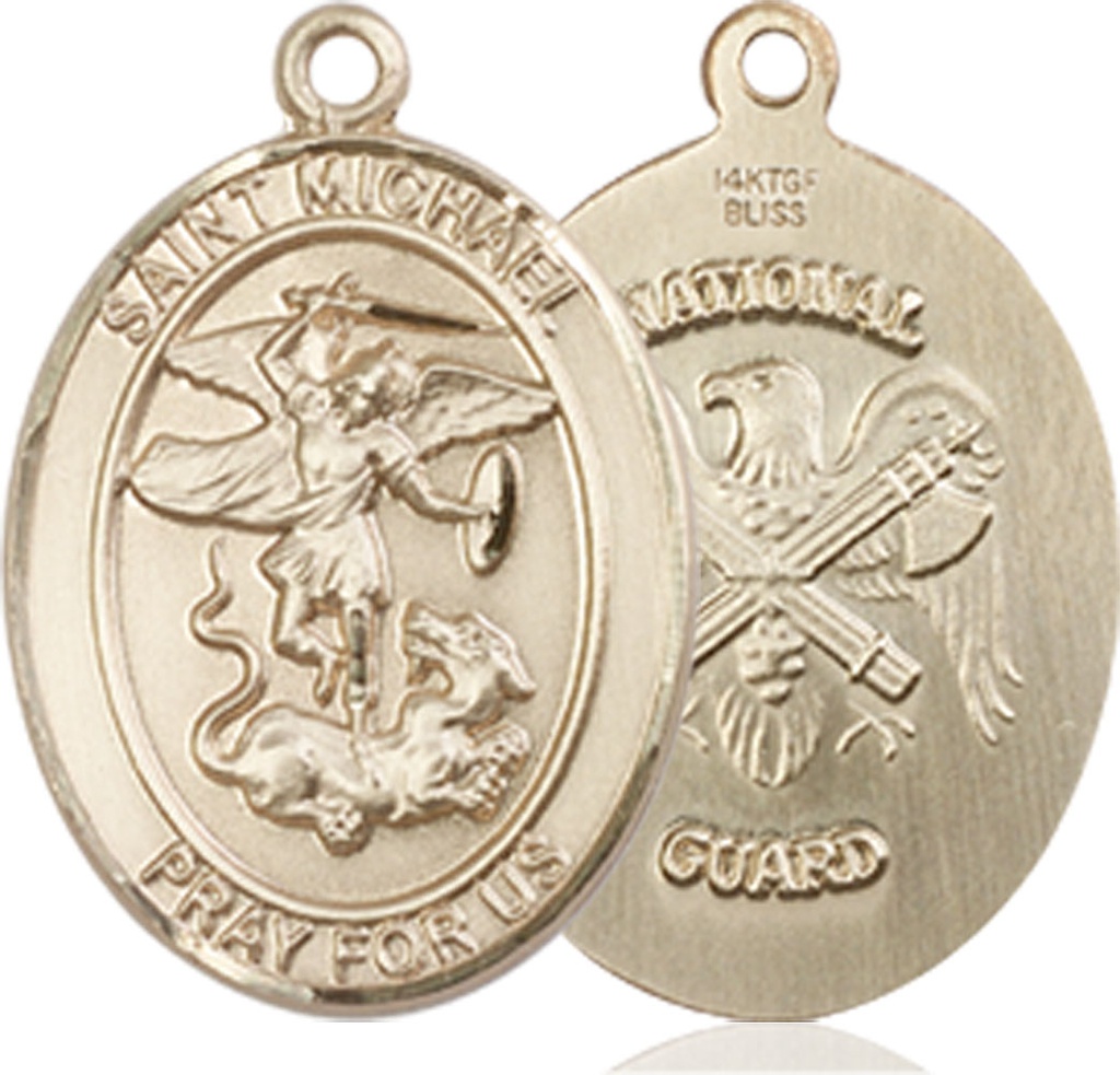 14kt Gold Filled Saint Michael National Guard Medal