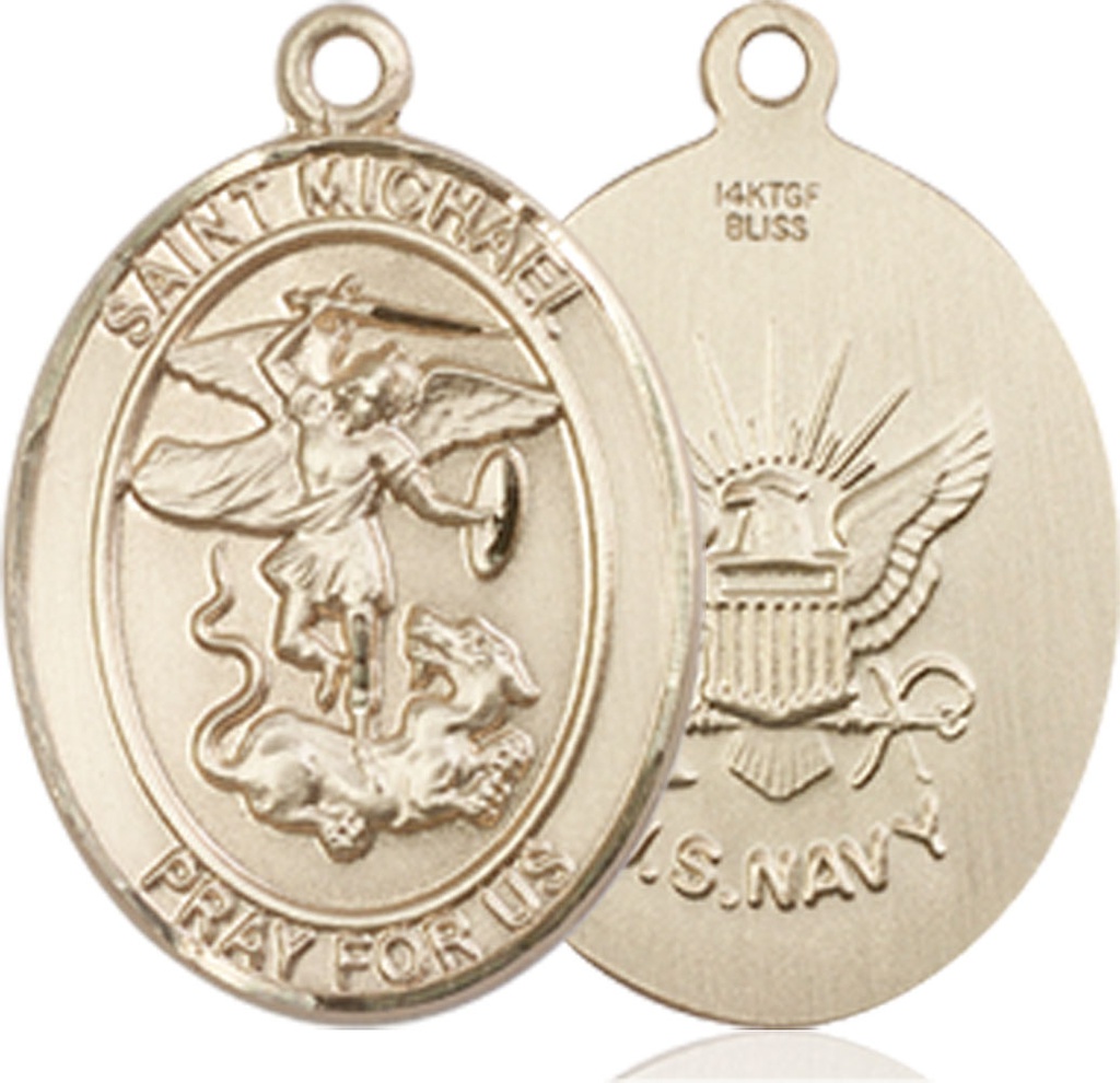 14kt Gold Filled Saint Michael Navy Medal