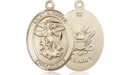 14kt Gold Filled Saint Michael Navy Medal
