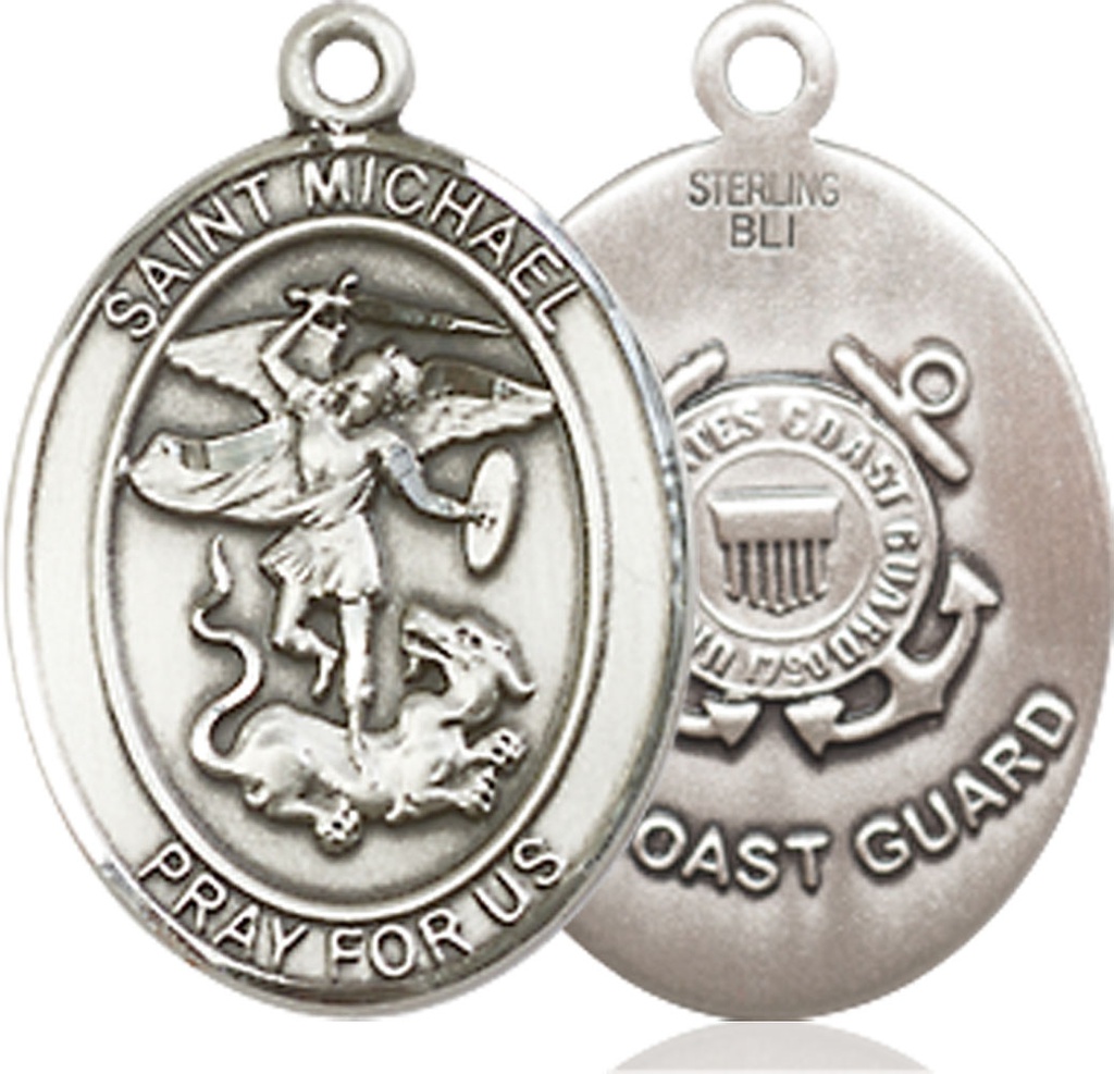 Sterling Silver Saint Michael Coast Guard Medal