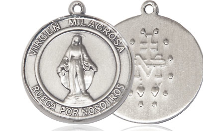 Sterling Silver Virgen Milagrosa Medal