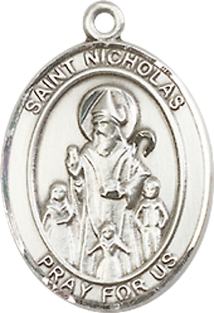 Sterling Silver Saint Nicholas Medal - With Box
