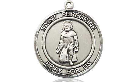 Sterling Silver Saint Peregrine Medal