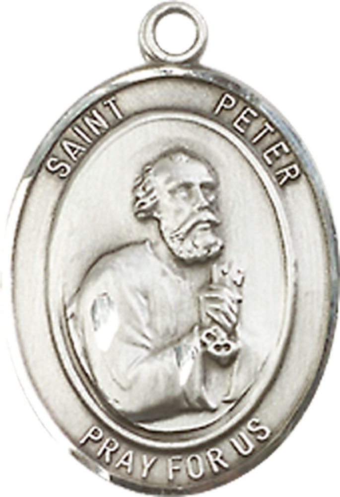 Sterling Silver Saint Peter the Apostle Medal - With Box