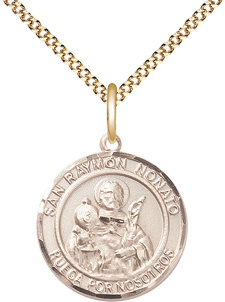 14kt Gold Filled San Raymon Nonato Pendant on a 18 inch Gold Plate Light Curb chain