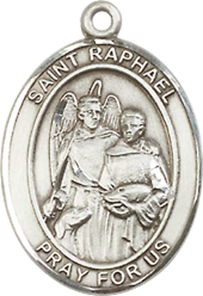 Sterling Silver Saint Raphael the Archangel Medal - With Box