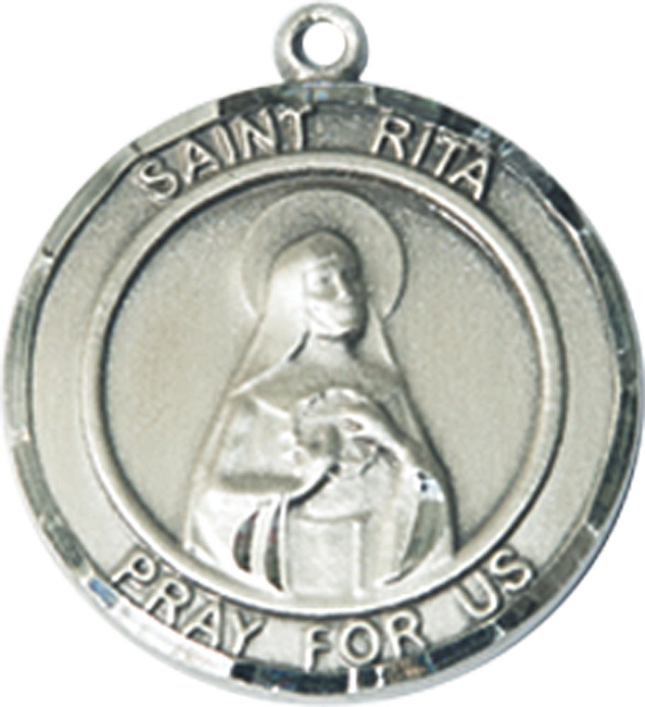 Sterling Silver Saint Rita of Cascia Medal