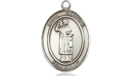 Sterling Silver Saint Stephen the Martyr Medal - With Box