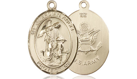 14kt Gold Filled Guardian Angel Army Medal