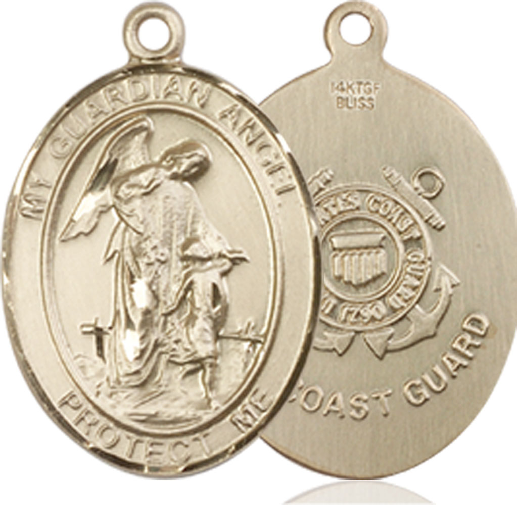 14kt Gold Filled Guardian Angel Coast Guard Medal