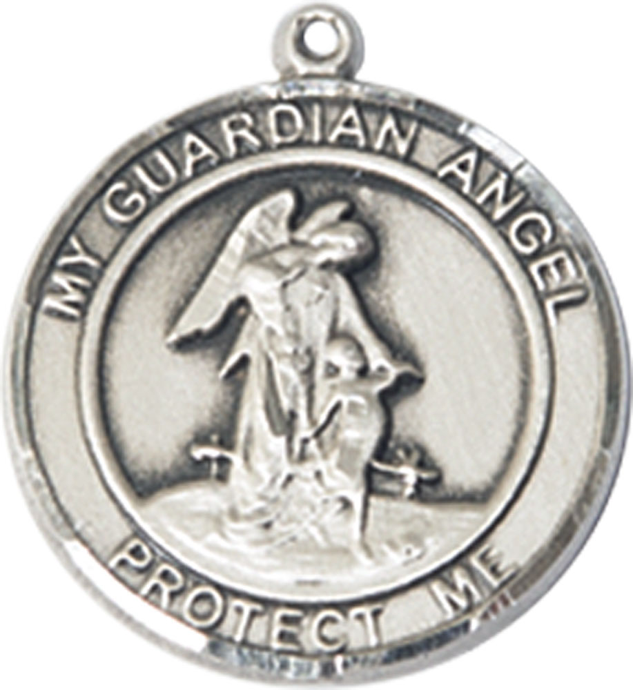 Sterling Silver Guardian Angel Medal
