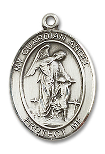 Sterling Silver Guardian Angel Medal - With Box