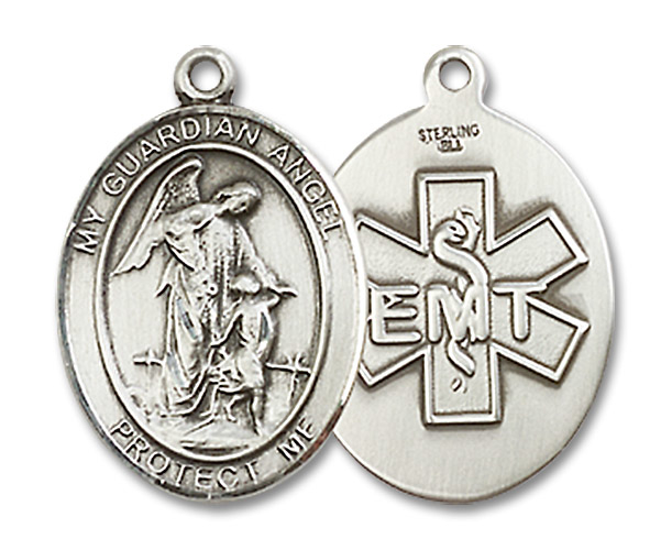 Sterling Silver Guardian Angel EMT Medal