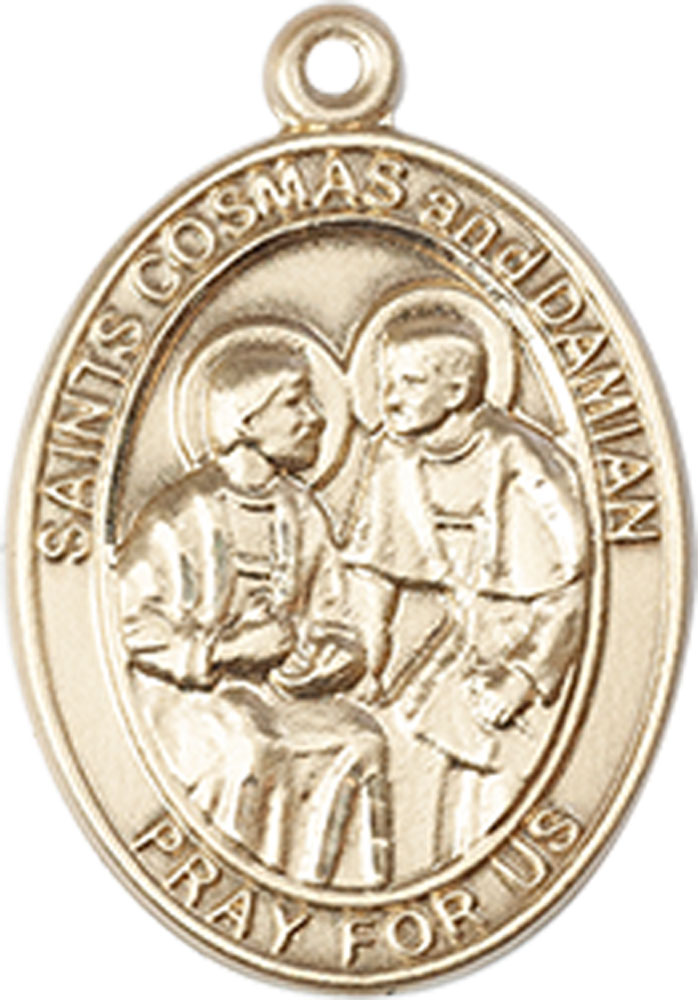 14kt Gold Filled Saints Cosmas &amp; Damian Medal