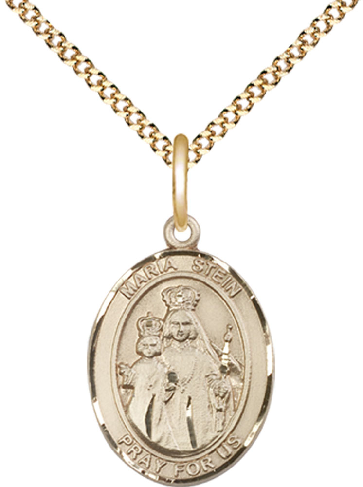 14kt Gold Filled Maria Stein Pendant on a 18 inch Gold Plate Light Curb chain