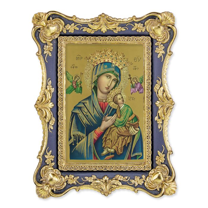 6 1/4&quot; x 8 1/8&quot;  Antiqued Dark Blue and Gold/OL of PH