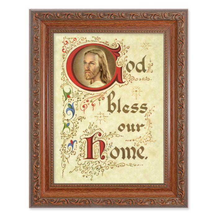 8 1/4" x 10 1/4" Ornate Wood Frame with a 6" x 8" House Blessing Print