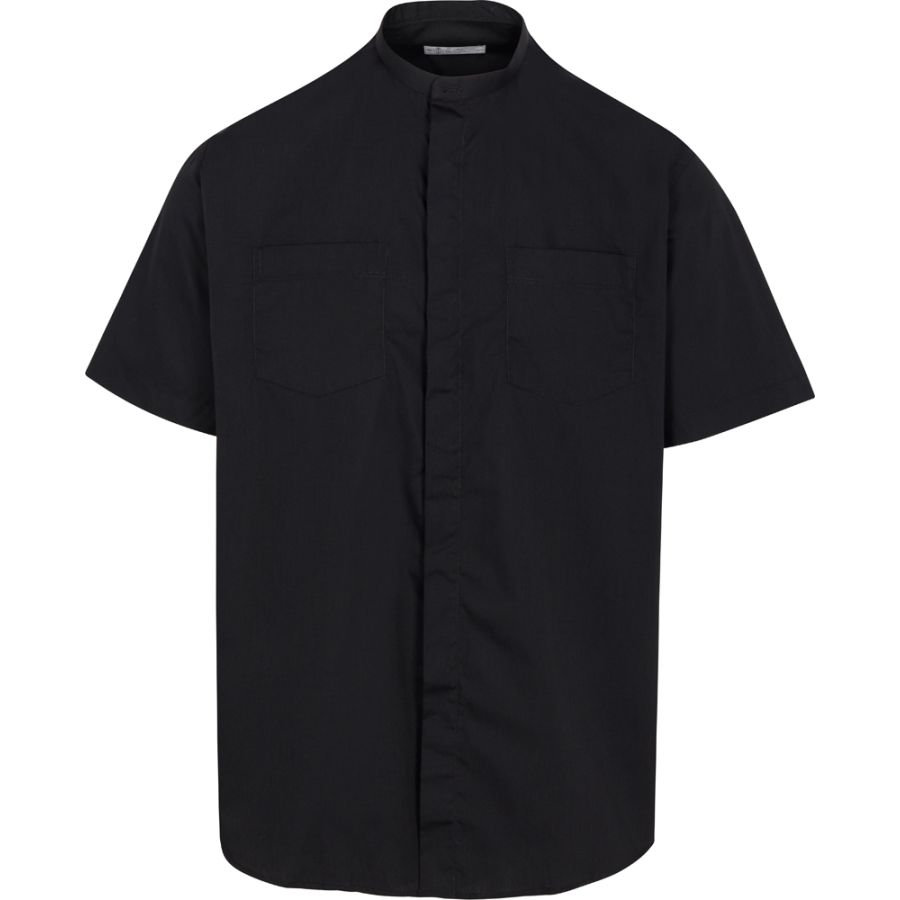 Long Sleeve Black Neckband Extra Ample Shirt 72" Waist