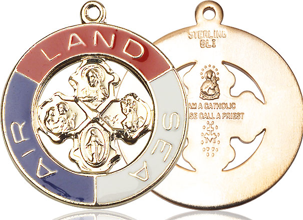 14kt Gold Land, Sea, Air Medal