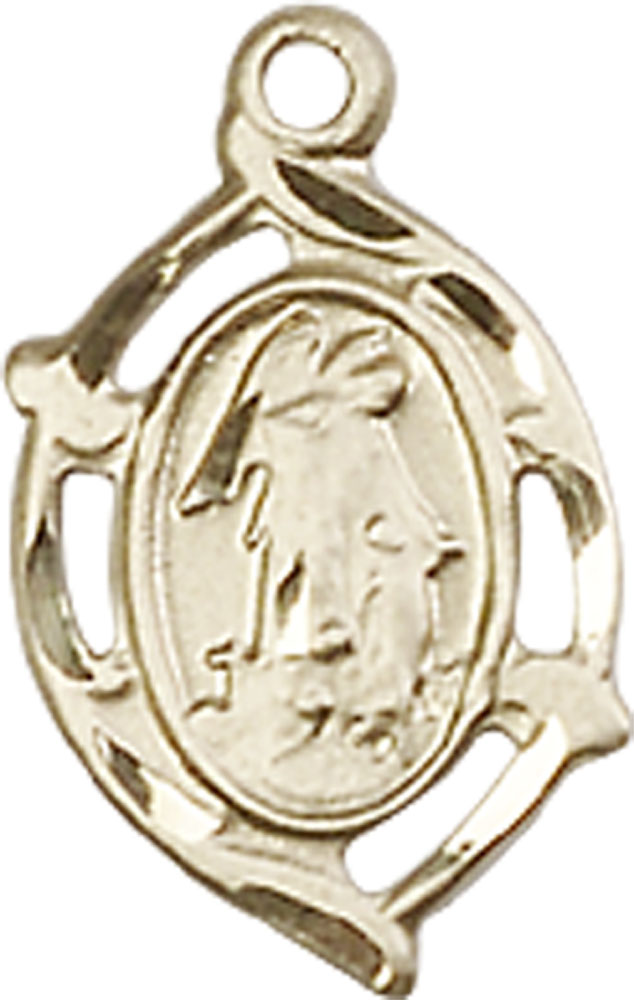 14kt Gold Guardian Angel Medal