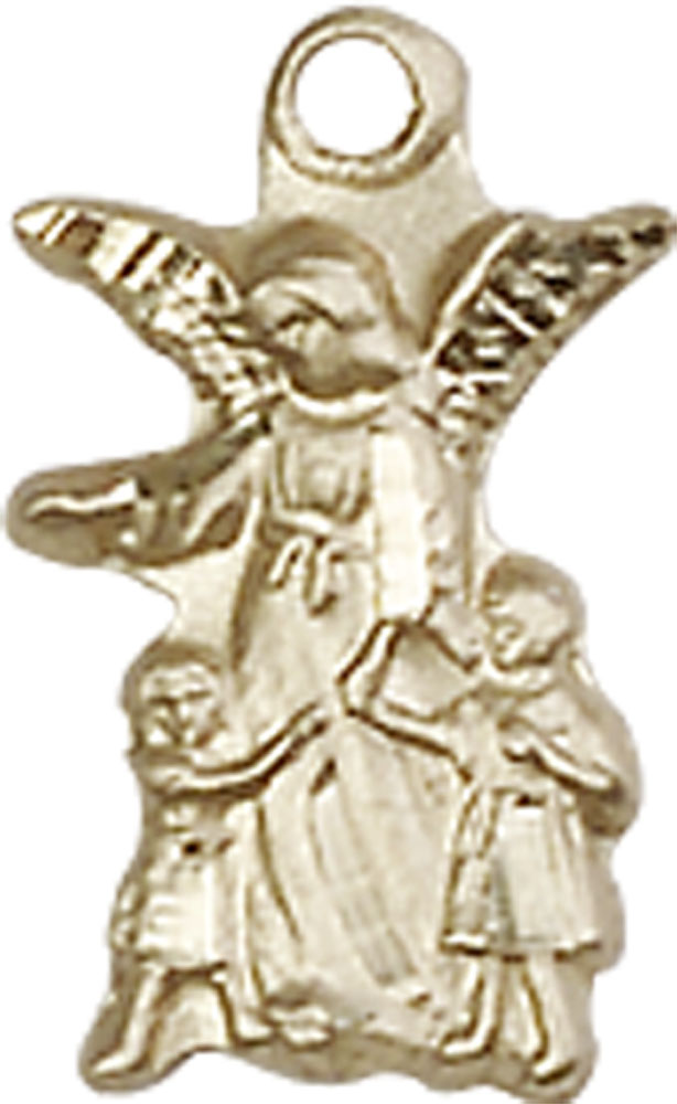 14kt Gold Guardian Angel Medal