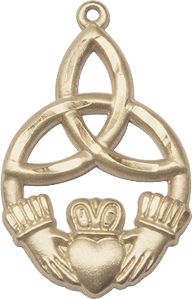 14kt Gold Irish Knot Claddagh Medal