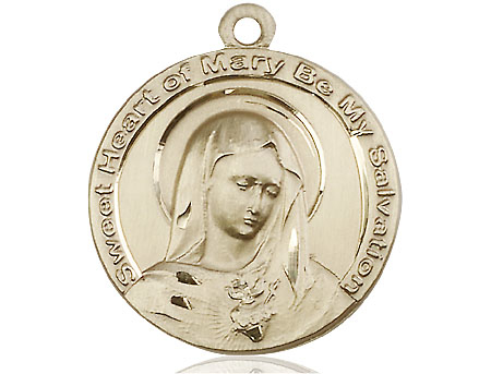 14kt Gold Mary Medal