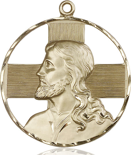 14kt Gold Christ Profile Medal