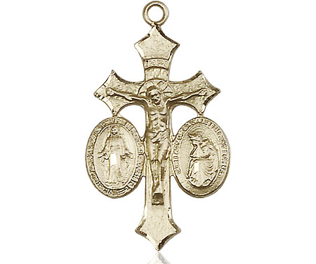 14kt Gold Jesus, Mary, Our Lady of La Salette Medal