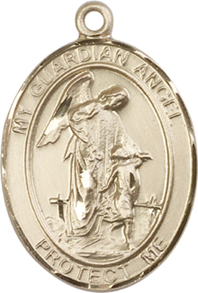 14kt Gold Guardian Angel w/Child Medal