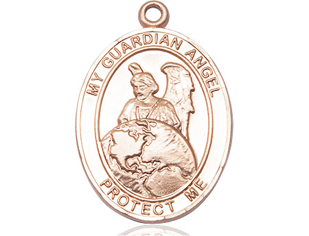 14kt Gold Guardian Angel Protector Medal