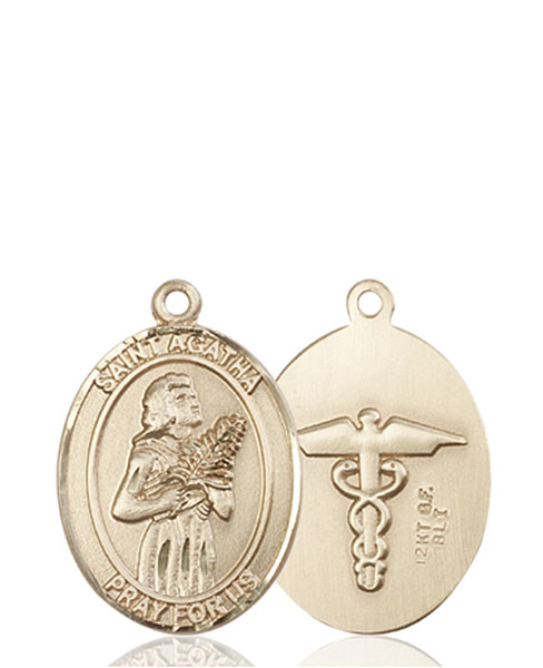 14kt Gold Saint Agatha Nurse Medal