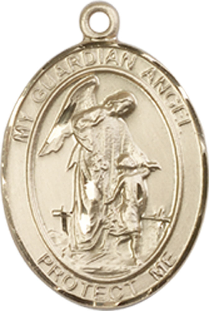 14kt Gold Guardian Angel Medal