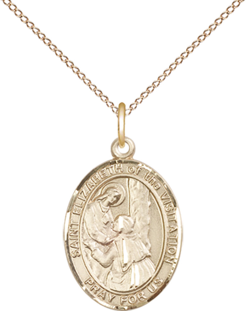 14kt Gold Filled Saint Matthias the Apostle Pendant on a 18 inch Gold Filled Light Curb chain
