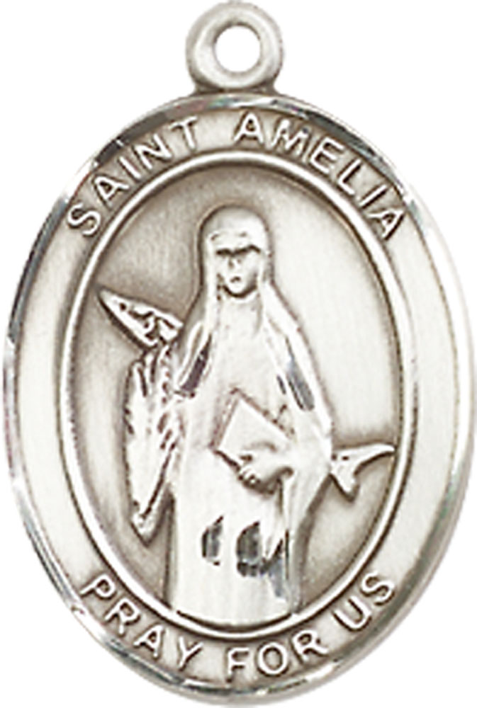 Sterling Silver Saint Amelia Medal