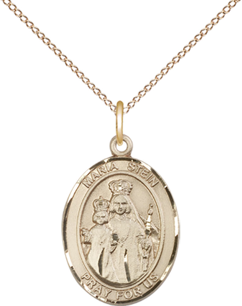 14kt Gold Filled Maria Stein Pendant on a 18 inch Gold Filled Light Curb chain