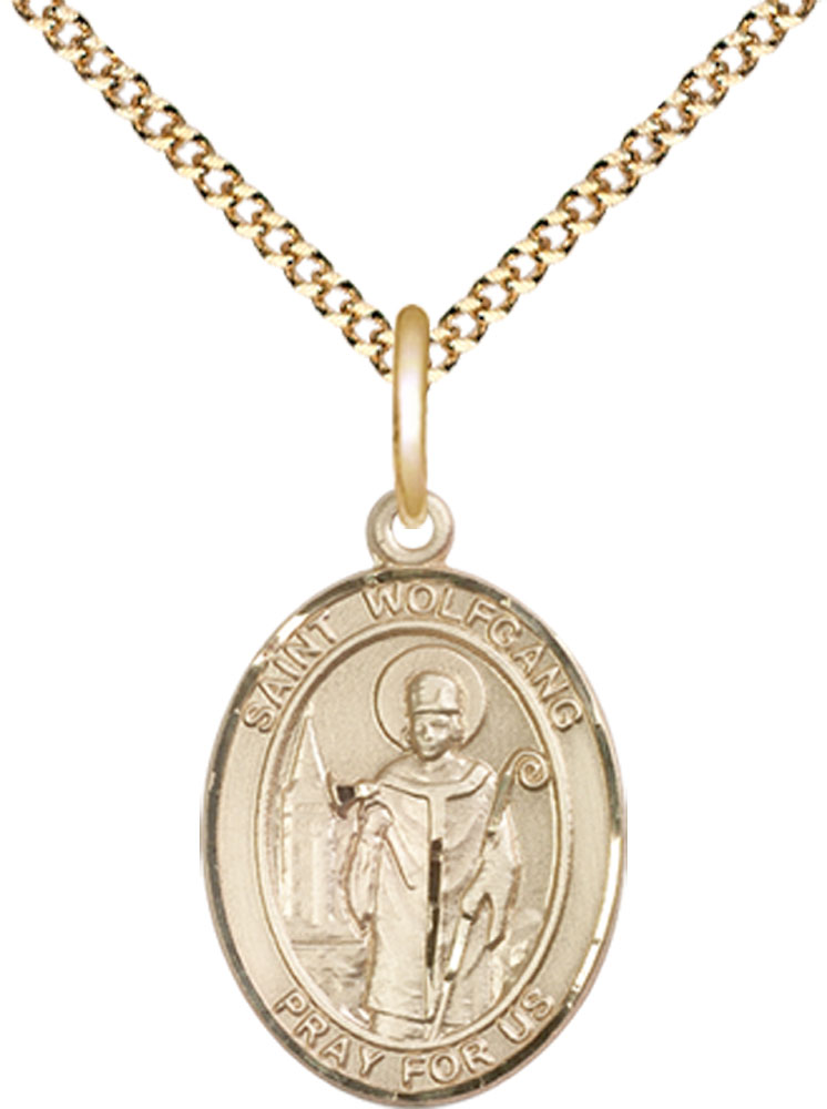 14kt Gold Filled Saint Wolfgang Pendant on a 18 inch Gold Plate Light Curb chain