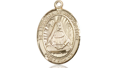 14kt Gold Filled Saint Edburga of Winchester Medal