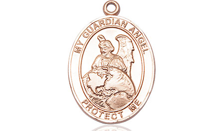 14kt Gold Guardian Angel Protector Medal