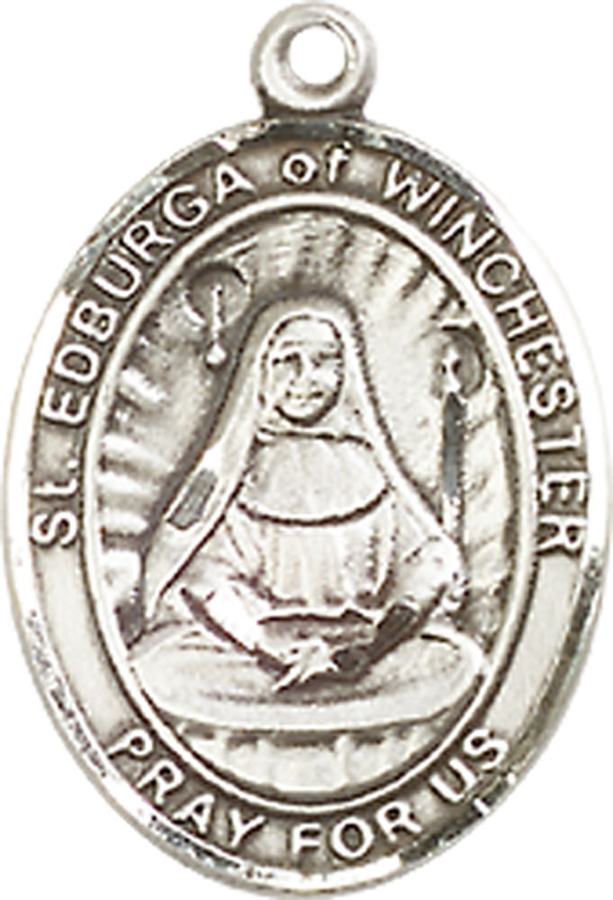 Sterling Silver Saint Edburga of Winchester Medal