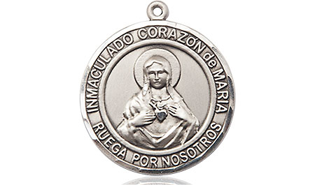 Sterling Silver Corazon Inmaculado de Maria Medal