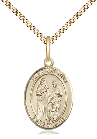 14kt Gold Filled Saint Joachim Pendant on a 18 inch Gold Plate Light Curb chain