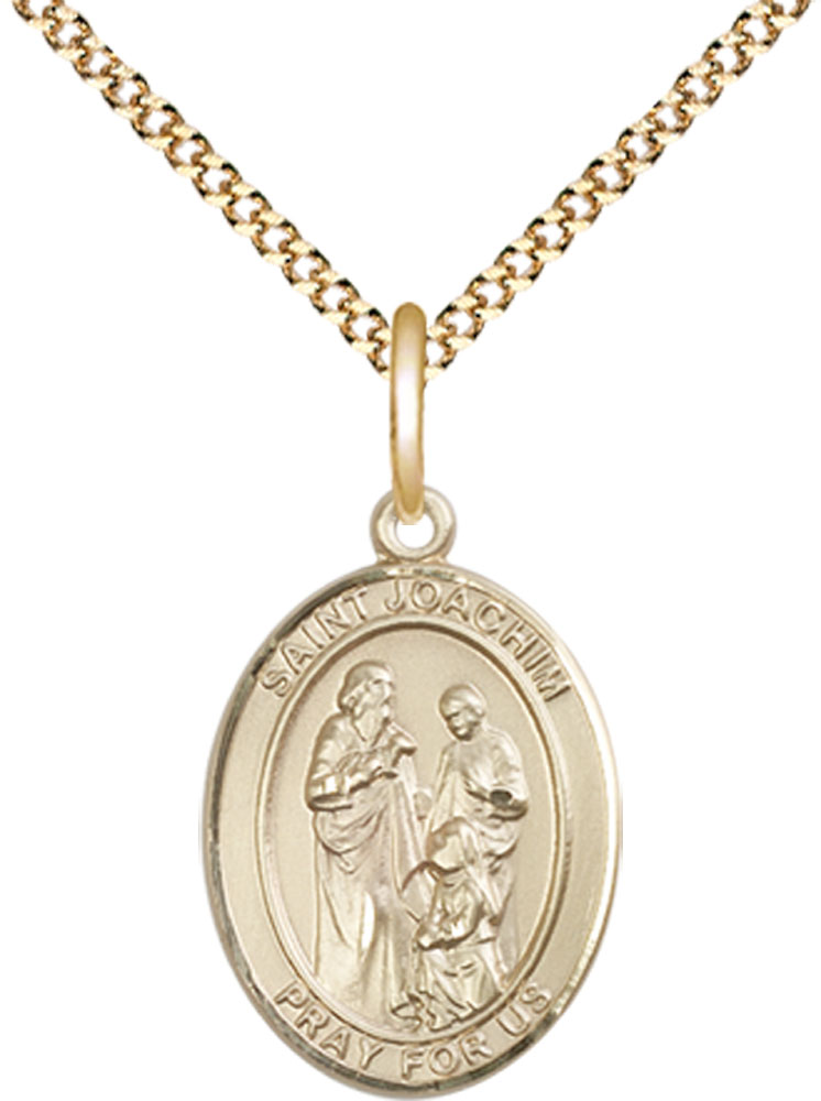 14kt Gold Filled Saint Joachim Pendant on a 18 inch Gold Plate Light Curb chain