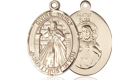14kt Gold Filled Divine Mercy Medal