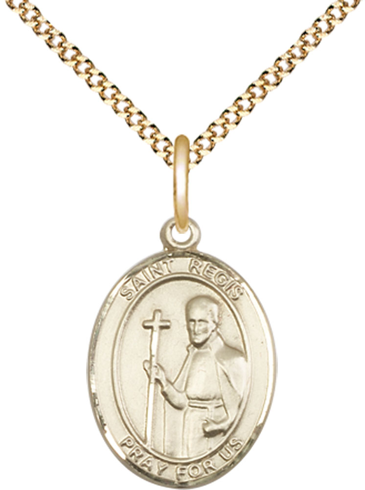 14kt Gold Filled Saint Regis Pendant on a 18 inch Gold Plate Light Curb chain