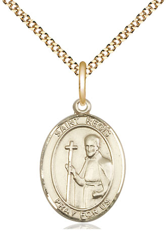 14kt Gold Filled Saint Regis Pendant on a 18 inch Gold Plate Light Curb chain