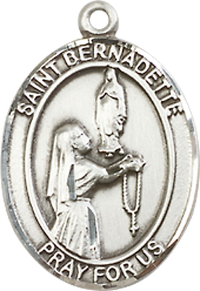 Sterling Silver Saint Bernadette Medal - With Box