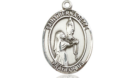 Sterling Silver Saint Bernadette Medal - With Box